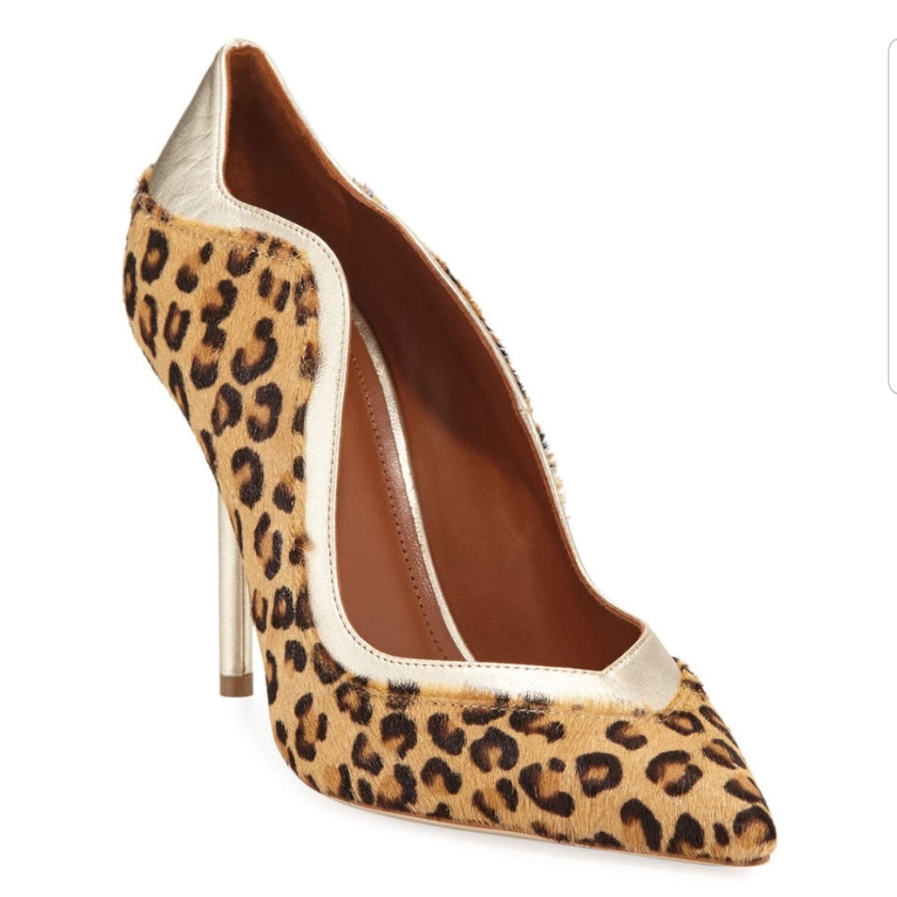 Malone Souliers Leopard Calf Hair Pumps